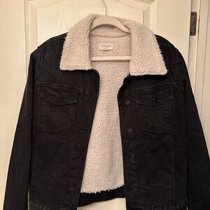 PacSun Black Jean Jacket with Sherpa Lining